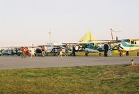 Cook Airfield Airport (K50) - 5 C182s prepairing to haul skydivers off of K50 - by Martin Myrtle