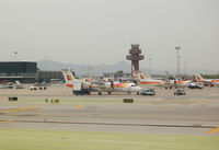 Barcelona International Airport, Barcelona Spain (LEBL) - Platform, behind old tower. - by Jorge Molina