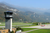 LSMM Airport - This picture shows clearly how Meiringen is situated in the center of the Alps. - by Joop de Groot