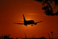 Los Angeles International Airport (LAX) - Southwest Airlines sunset landing - by Todd Royer