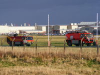 Hawarden Airport, Chester, England United Kingdom (EGNR) - Hawarden fire truck's - by chris hall