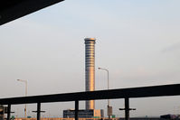 Suvarnabhumi Airport (New Bangkok International Airport), Samut Prakan (near Bangkok) Thailand (VTBS) - The world tallest control tower, viewed from passenger terminal. - by BigDaeng