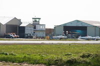 Caernarfon Airport, Caernarfon, Wales United Kingdom (EGCK) - Caernarfon tower and hangars - by Chris Hall