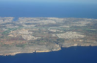 Malta International Airport (Luqa Airport) - Malta (Luqa) seen just after take off, for my flight back to Gatwick. - by Andrew Simpson
