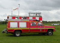 Popham Airfield Airport, Popham, England United Kingdom (EGHP) - EMERGENCY COVER SUPPLIED BY THRUXTON CRASH CREW FOR THE FLY-IN PARKED NEXT TO THE CONTROL VAN - by BIKE PILOT