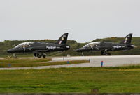 Anglesey Airport (Maes Awyr Môn) or RAF Valley, Anglesey United Kingdom (EGOV) - BAe Hawk's XX250 and XX313 of RAF No 4 FTS/208(R) Sqn - by Chris Hall