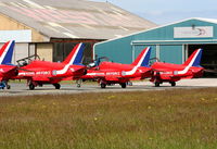 Blackpool International Airport, Blackpool, England United Kingdom (EGNH) - The Red Arrow's at Blackpool Airport - by Chris Hall