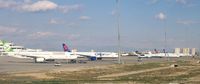 Antalya Airport - Outer parking positions only with Turkish airliners - by Holger Zengler