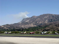 Santa Paula Airport (SZP) - Photo 2. South Mountain new fire just noted. Fire Department called. - by Doug Robertson