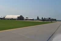 Mansfield Lahm Regional Airport (MFD) - C-130's lined up at the National Guard wing. - by Bob Simmermon
