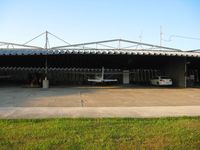 Fremont Airport (14G) - Uniquely built hangers - by Bob Simmermon