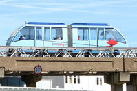 Birmingham International Airport, Birmingham, England United Kingdom (EGBB) - The BMI Baby sponsored Maglev peoplemover at Birmingham UK - connecting the Airport with the Railway Station - by Terry Fletcher