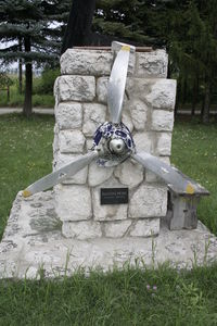 Esztergom Airport, Esztergom Hungary (LHEM) - Monument it died of an accident here onto pilots' memory. - by Attila Groszvald-Groszi