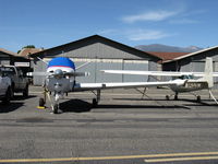 Santa Paula Airport (SZP) - Single wing (offset gear) Beech BONANZA, (fly from right seat?) - by Doug Robertson