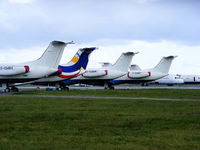 Exeter International Airport - Embraer ERJ-145's and BAe 146's in storage at Exeter Airport - by Chris Hall