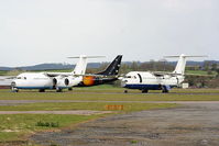 Exeter International Airport, Exeter, England United Kingdom (EGTE) - BAe 146's in storage at Exeter Airport - by Chris Hall