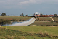 X5FB Airport - Extra G-ZXEL takes off from Fishburn's 6 degree upslope making smoke. - by Malcolm Clarke