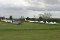 EGNG Airport - The aircraft park at Bagby Airfield, North Yorkshire, on the south side of the runway. May 2007. - by Malcolm Clarke