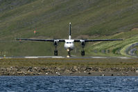 Ísafjörður Airport - A nice airfield: one runway ends in the fjord the other points directly at the mountain slope. Flying can still be an adventure. - by Joop de Groot
