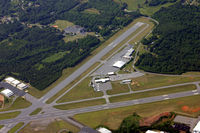 Hickory Regional Airport (HKY) - An overview of the northern part of the airport.  You can see a fire-fighting aircraft at the southern end. - by Jamin