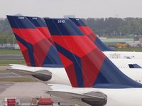 Amsterdam Schiphol Airport, Haarlemmermeer, near Amsterdam Netherlands (AMS) - A part of the old North West Airline fleet in the new Delta Colours. - by Willem Goebel