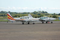 Swansea Airport, Swansea, Wales United Kingdom (EGFH) - Visiting Piper Aztecs of Giles Aviation. - by Roger Winser