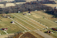 Air Jordan Airport (2OI2) - Looking NNE. Runway is at the left of the tree lined driveway that jogs around the house. - by Allen M. Schultheiss