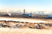 Ted Stevens Anchorage International Airport (ANC) - Landing at ANC , Feb 1990 - by Henk Geerlings