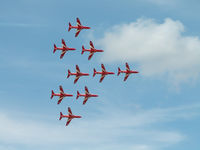 RAF Fairford Airport, Fairford, England United Kingdom (EGVA) - Hawk T.1A/Red Arrows/RIAT Fairford - by Ian Woodcock