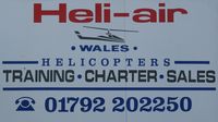 Swansea Airport, Swansea, Wales United Kingdom (EGFH) - Swansea Airport based Heli-Air Wales logo - by Roger Winser