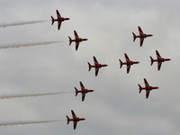 Kemble Airport, Kemble, England United Kingdom (EGBP) - Red Arrow's Typhoon formation - by Chris Hall