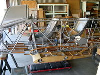 Santa Paula Airport (SZP) - Joe Krybus's Bucker Shop-Jungmann fuselage in build - by Doug Robertson