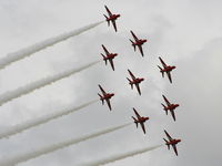 Kemble Airport, Kemble, England United Kingdom (EGBP) - Red Arrows in Diamond formation - by Chris Hall