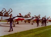 Stewart International Airport (SWF) - US Air Force Thunderbirds and Northrop T-38 Talons at Stewart International Airport, Newburgh, NY - circa 1970's - by scotch-canadian