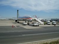 Paris Charles de Gaulle Airport (Roissy Airport), Paris France (LFPG) - AA normaly docks at opposite located Terminal 2A, but sometimes, lack of gates dictactes a temporary transfer on Sierra remote ramps at Terminal 1  - by Alain Durand