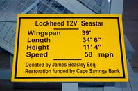 Cape May County Airport (WWD) - Information Sign for the Lockheed T2V Seastar at the Naval Air Station Wildwood Aviation Museum, Cape May County Airport, Wildwood, NJ - by scotch-canadian