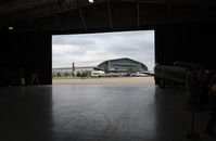 Duxford Airport, Cambridge, England United Kingdom (EGSU) - VIEW OF THE IMPERIAL WAR MUSEUM HANGAR ON A VERY WET AND DULL DAY. - by Martin Browne