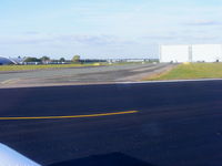 Hawarden Airport, Chester, England United Kingdom (EGNR) - view down taxyway Delta and the A380 factory - by Chris Hall