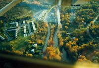 Dutchess County Airport (POU) - Turning Right Base for Runway 24 over Red Oaks Mill at Dutchess County Airport, Poughkeepsie, NY - 1986  - by scotch-canadian