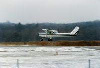 Dutchess County Airport (POU) - Cessna 152 landing at Dutchess County Airport, Poughkeepsie, NY - circa 1980's - by scotch-canadian