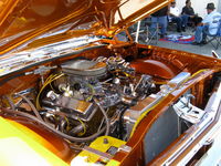 Santa Paula Airport (SZP) - First Sunday Aviation Museum of Santa Paula Open House & Fly-in invites car clubs-same customized Chevrolet with chromed, detailed big block V-8, battery disconnected for safety. Need dark glasses to safely view this one! - by Doug Robertson