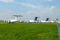 Kemble Airport, Kemble, England United Kingdom (EGBP) - BAe 146's stored at Kemble - by Chris Hall