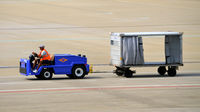Hartsfield - Jackson Atlanta International Airport (ATL) - South West Tug and baggage cart - by Ronald Barker