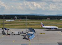 Frankfurt International Airport, Frankfurt am Main Germany (EDDF) - Beyond the runways on the left you can see Berlin Airlift Memorial on former US Air Base Frankfurt. - by Holger Zengler