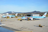 Salzburg Airport, Salzburg Austria (LOWS) - Two Thomson Boeing 757 parked at Salzburg airport... - by AustrianA330