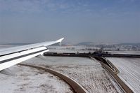 Stuttgart Echterdingen Airport, Stuttgart Germany (EDDS) - View from seat 22F at final on rwy 25 along Autobahn A8... - by Holger Zengler