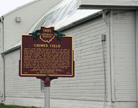Grimes Field Airport (I74) - This marker details the very interesting history of Grimes Field.  - by Daniel L. Berek