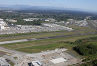 Snohomish County (paine Fld) Airport (PAE) - View of the new Boeing ramp under construction in the foreground and delivery ramp in the rear - by Duncan Kirk