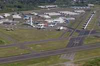 Snohomish County (paine Fld) Airport (PAE) - The main apron and closed Runway 11/29 - by Duncan Kirk