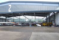 Mendig Army Base Airport, Niedermendig Germany (ETHM) - No 2 hangar of the Fliegendes Museum Mendig (Flying Museum) during an open day at former German Army Aviation base, now civilian Mendig airfield  - by Ingo Warnecke